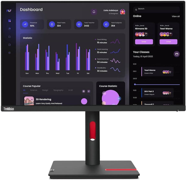 Lenovo ThinkVision T24i-30 LED display 60,5 cm (23.8") 1920 x 1080 Pixels Full HD Zwart