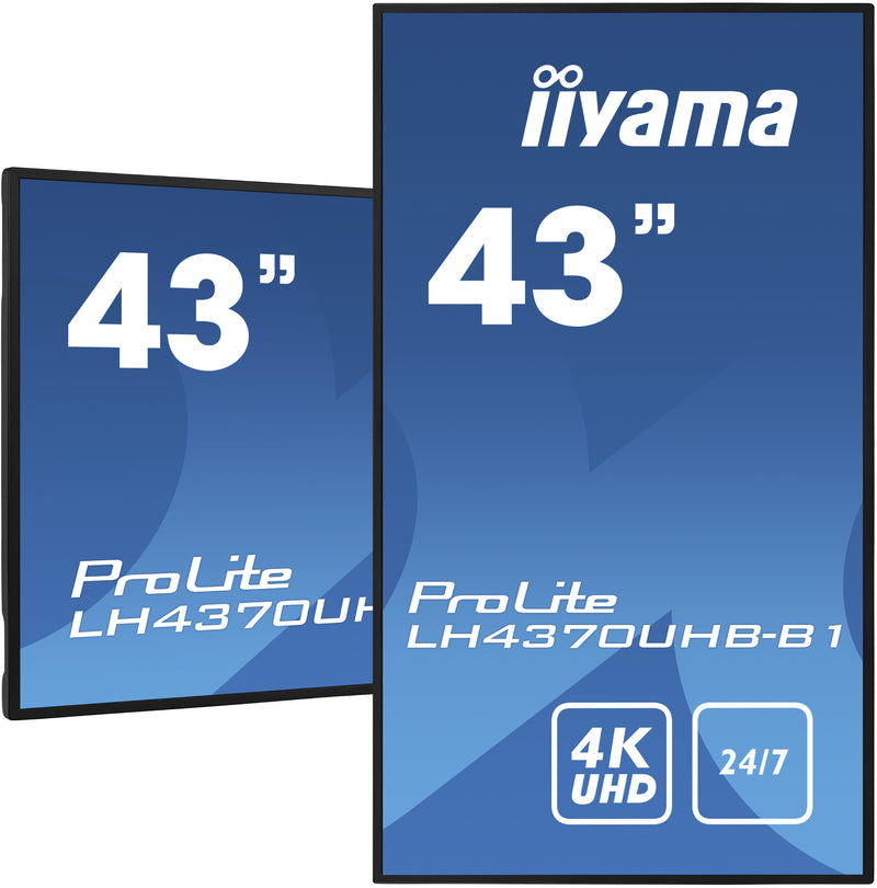 iiyama LH4370UHB-B1 image newspaper Digital signage flat screen 108 cm (42.5") VA 700 cd/m² 4K Ultra HD Black Processor type Android 9.0 24/7