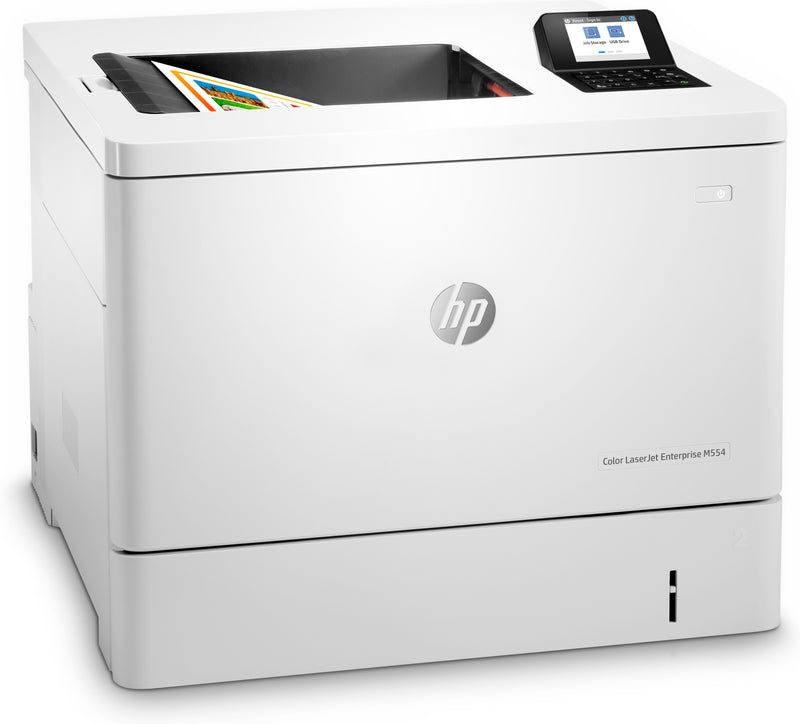 HP Color LaserJet Enterprise M554dn printer, Kleur, Printer voor Print, Printen via de USB-poort aan voorzijde; Dubbelzijdig printen