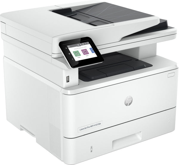 HP LaserJet Pro MFP 4102dw printer, Zwart-wit, Printer voor Kleine en middelgrote ondernemingen, Printen, kopiëren, scannen, Draadloos; Geschikt voor Instant Ink; Printen vanaf een telefoon of tablet; Automatische documentinvoer