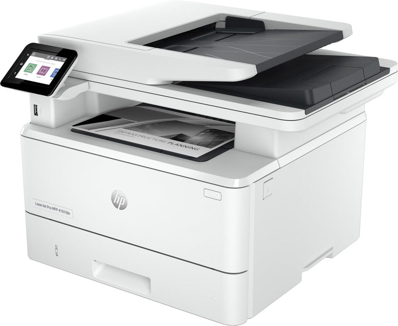 HP LaserJet Pro MFP 4102fdn printer, Zwart-wit, Printer voor Kleine en middelgrote ondernemingen, Printen, kopiëren, scannen, faxen, Geschikt voor Instant Ink; printen vanaf telefoon of tablet; Automatische documentinvoer; Dubbelzijdig printen