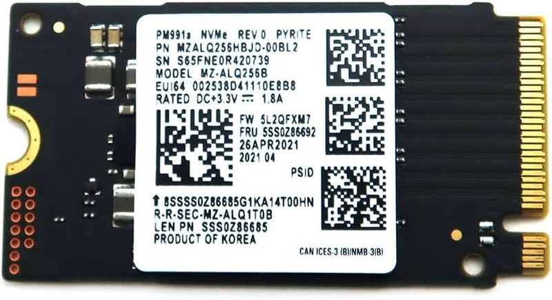 SAMSUNG SSD PM991A 256GB M.2 2242 MZALQ256HBJD-00BL2