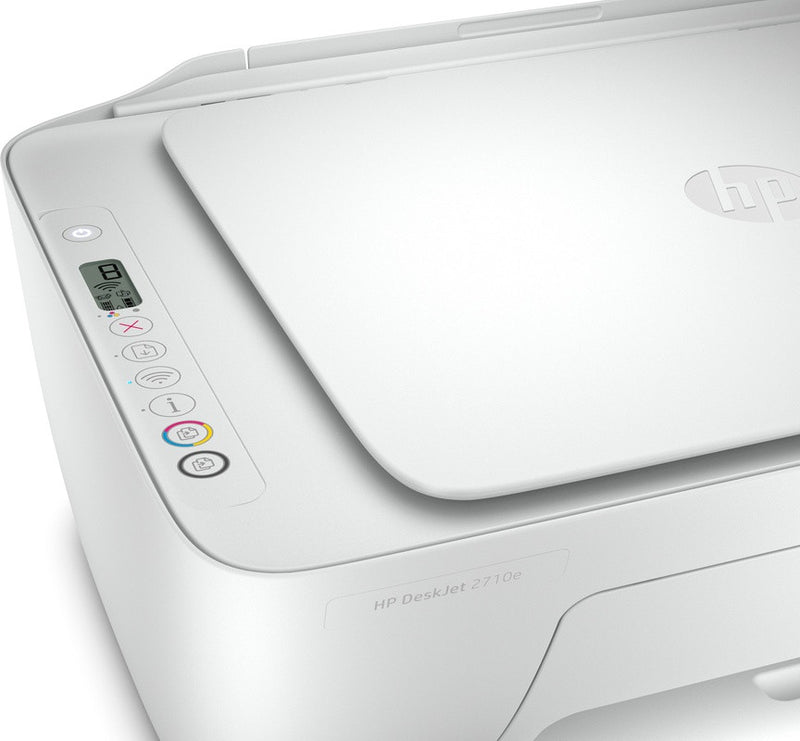 HP DeskJet HP 2710e All-in-One printer, Kleur, Printer voor Home, Printen, kopiëren, scannen, Draadloos; HP+; Geschikt voor HP Instant Ink; Printen vanaf een telefoon of tablet