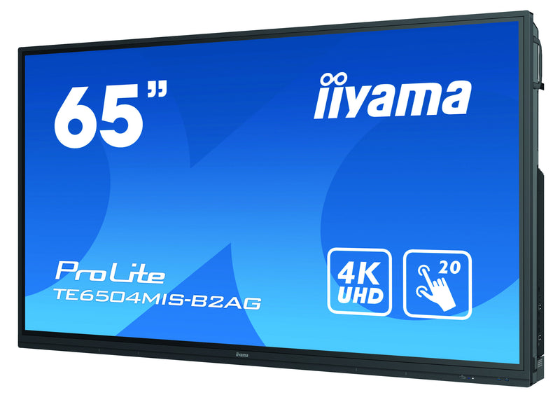 iiyama TE6504MIS-B2AG beeldkrant Interactief flatscreen 165,1 cm (65") IPS Wifi 350 cd/m² 4K Ultra HD Zwart Touchscreen Type processor Android