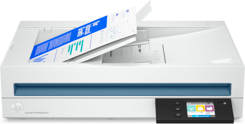 HP Scanjet Pro N4600 fnw1 Scanner à plat/ADF 1200 x 1200 DPI A5 Blanc