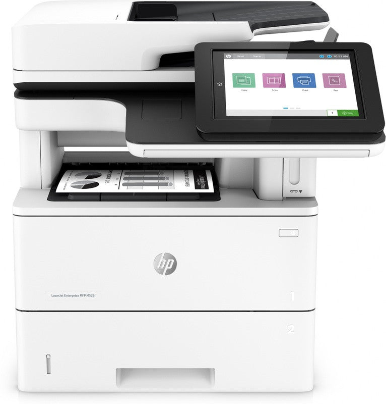 HP LaserJet Enterprise MFP M528f, Print, copy, scan, fax, Print via front USB port; Scan to email; Two sided printing; Double-sided scanning