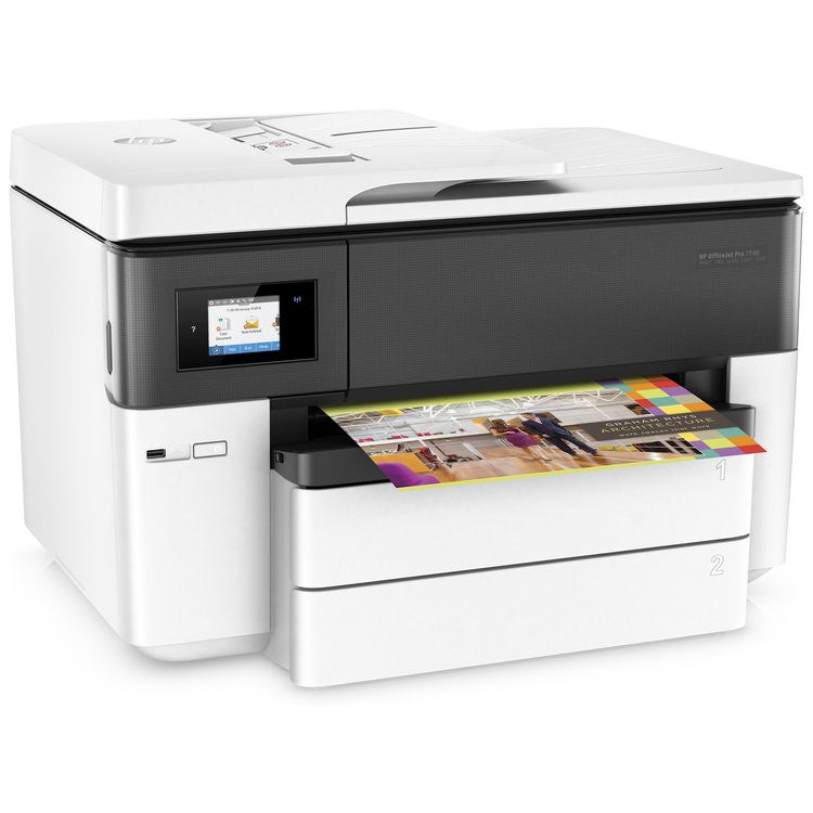 HP OfficeJet Pro 7740 breedformaat All-in-One printer, Kleur, Printer voor Kleine kantoren, Printen, kopiëren, scannen, faxen, Invoer voor 35 vel; Scan naar e-mail