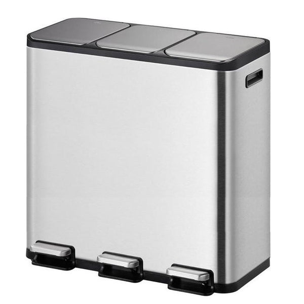 Poubelle à pédale EKO EcoCasa II 3X15L inox mat EK9129 