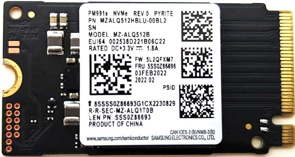 SAMSUNG SSD PM991A 256GB M.2 2242 MZALQ512HBLU-00BL2