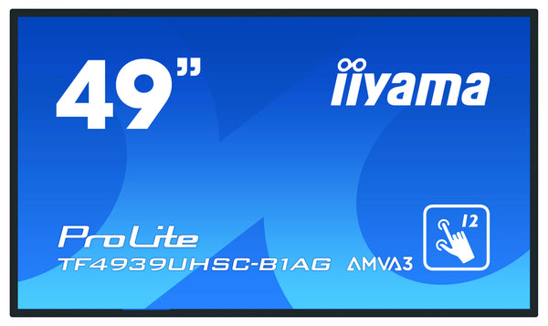 iiyama ProLite TF4939UHSC-B1AG écran d'ordinateur 124,5 cm (49") 3840 x 2160 pixels 4K Ultra HD LED Écran tactile Multi-utilisateur Noir