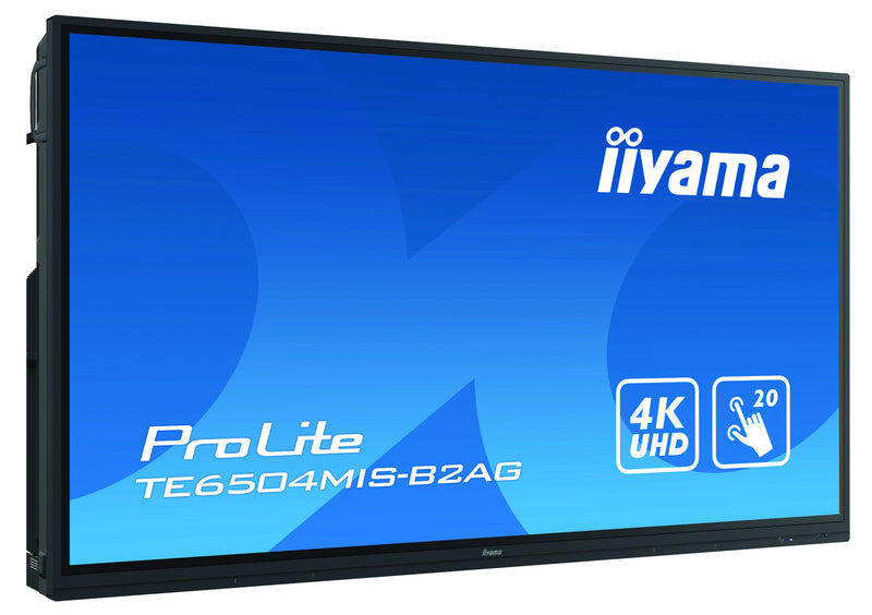 iiyama TE6504MIS-B2AG journal photo Écran plat interactif 165,1 cm (65") IPS WiFi 350 cd/m² 4K Ultra HD Noir Écran tactile Type de processeur Android 